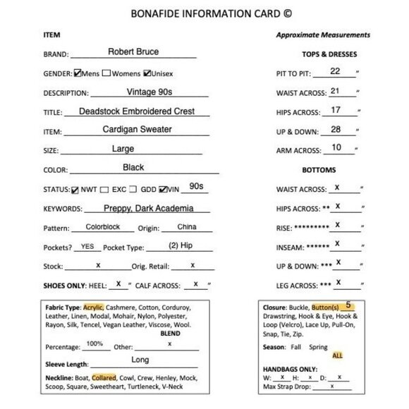 Robert Bruce Mens Vintage 90s Deadstock Embroidered Cardigan Large Black AN NWT - Picture 10 of 10